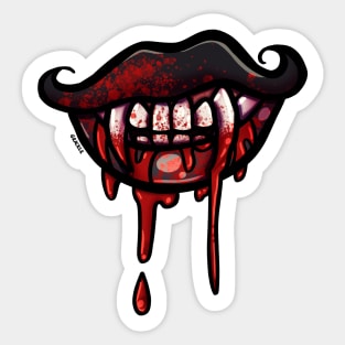 Vampiric Grin (Black Version) Sticker